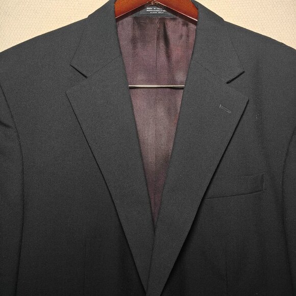 VERSINI Men’s Black Two-Button Jacket – 100% Wool, Size 44R, RN77219 - Picture 2 of 9